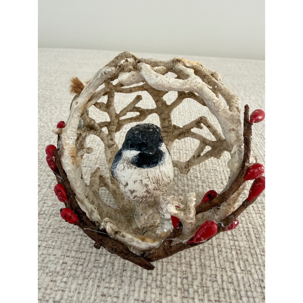 NWT Kurt S Adler‎ Winter Bird Nest With Bird Berries Ornament